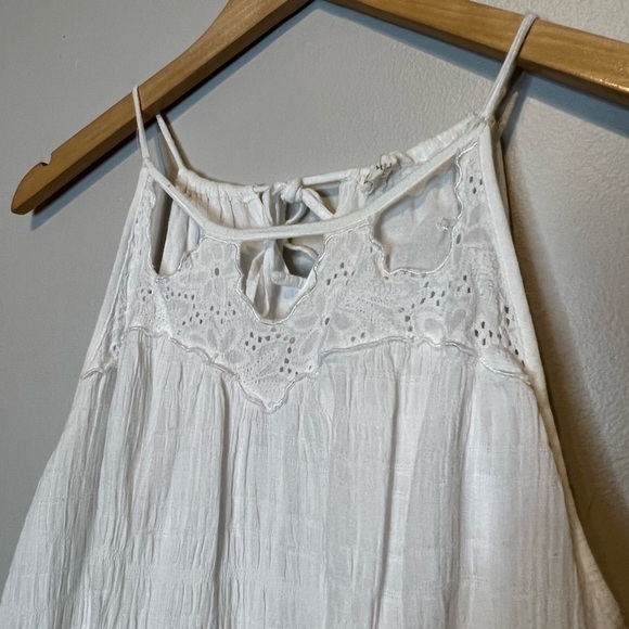 3/$25 🙌🏼 Hem & Thread High Neck Cutout Gauzey Layered Pockets Mini Dress Large - Picture 9 of 10